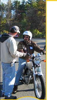 Knowledgable Instructors! Certified motorcycle instructors, teaching basic motorbike skills at a safe and fun instructional school for motorcycles!